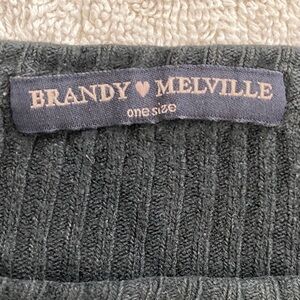 Brandy Melville Black Ribbed Knit Crop Top
